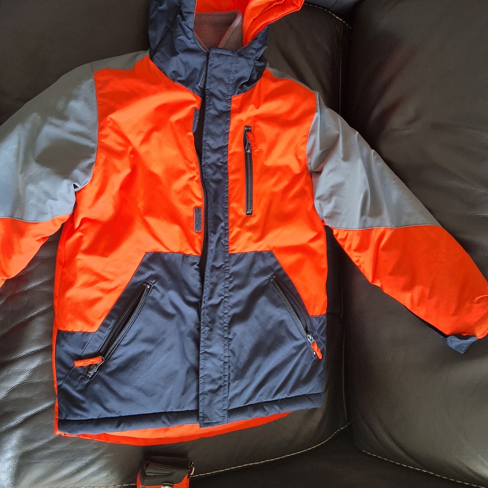 Place Vibrant Orange and Gray Kids Puffer Jacket